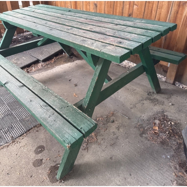 Green Picnic Bench - 73W, 50D, 29T
