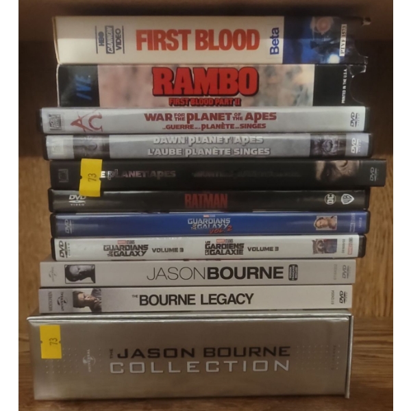 Movie Storage Case Full Of Multiple DvD Favorites +(2 VHS)