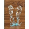 Image 1 : Crystal Seahorse Pair Figurine with Faceted Cut and Blue Accents