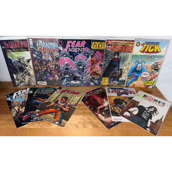 Comic Collection - The Tick Fear Agent Bones Sorcer & More