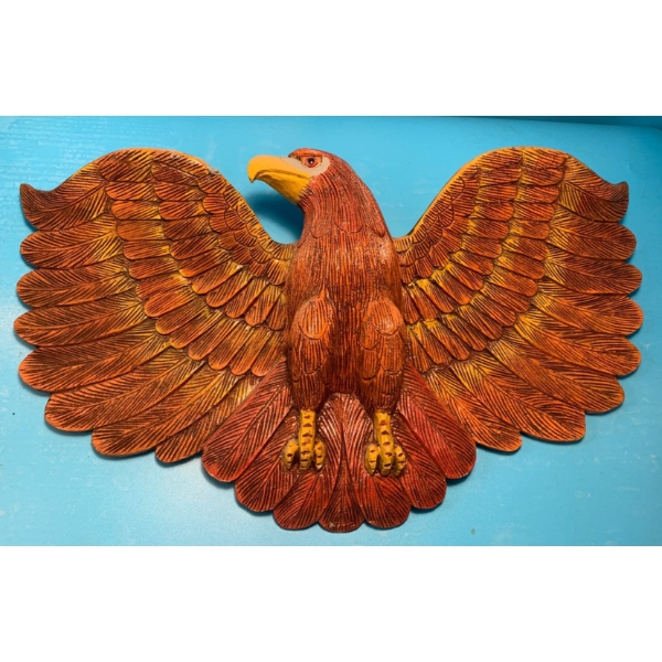 Hand Carved Eagle Art 18x10