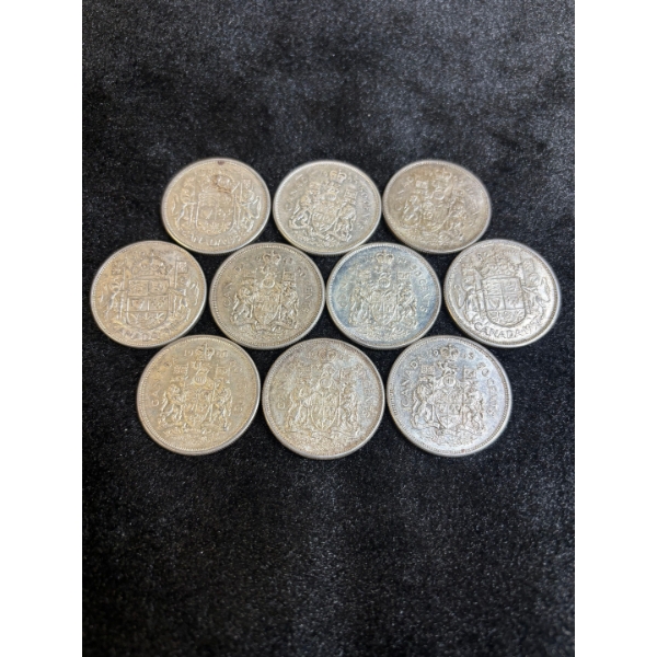 Canadian Silver 50cent X10 

Various Dates all tested 116.69