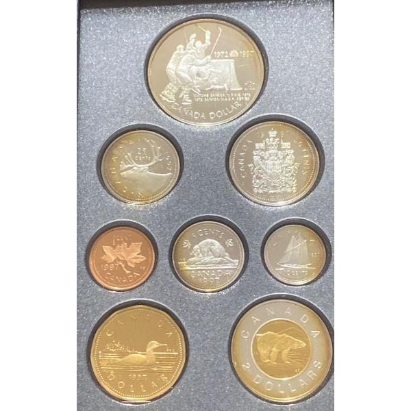 1997 Canadian Proof Set- Canada-USSR Hockey Series Proof Silver Dollar 92.5% 25.175 grams