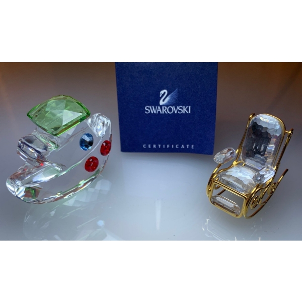 Swarovski Crystal Rocking Chair & Tugboat