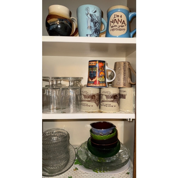 Kitchen Essentials - Mismatched Mugs Glasses Plates & Bowls 