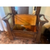 Image 2 : Oak Coat rack & Bench with Storage . hand Crafted With Full Length Mirror 