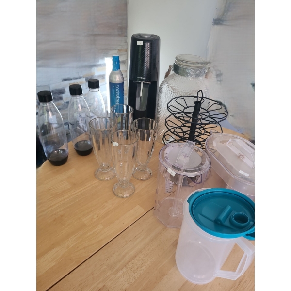 Soda Stream Machine Kit, Glass Drink Server with Spigot, and More!