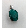 Image 1 : 5.1 ct Certified Silver Emerald gemstone Pendant ($4,275 Appraisal)