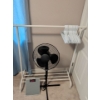 Image 1 : Metal Garment Rack w/ Hangers Digital Sunbeam Scale & 3 ft Oscillating Floor Fan 