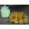Image 1 : Glass Lidded Peanut Jar + Amber Glass Punch Bowl Set