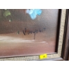 Image 3 : Vase w/ Blue Flowers Painting, Signed: Artist Name Illegible, Framed, 19.5 X 24