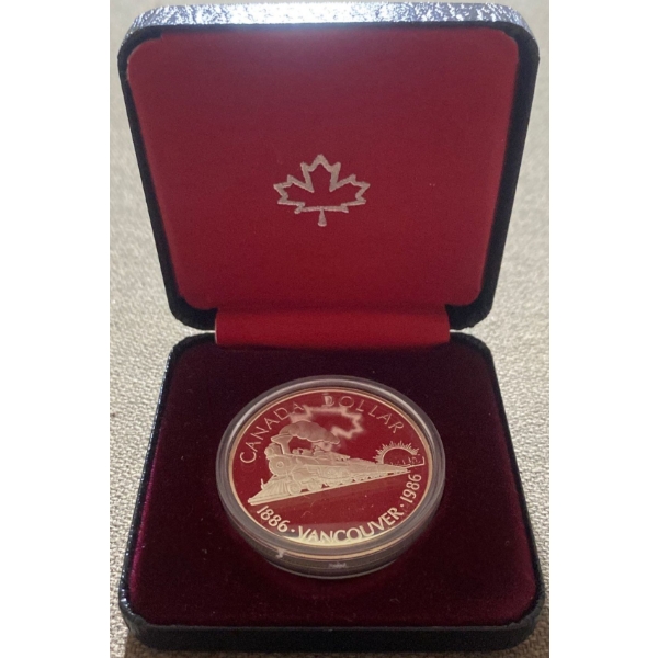 1986 Canadian Transcontinental Train Arrival 50% Silver 23.33 Grams