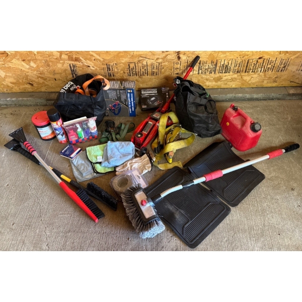 Auto Essentials - Hydraulic Jack Eliminator Battery Starter Winter Window Care & More