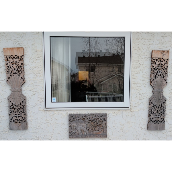 Balinese Handcarved Decorative Panels Made From Cempaka Wood 26"Tall