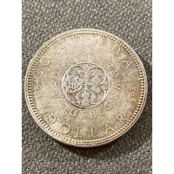1964 Canadian Silver Dollar Featuring Charlottetown Design