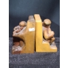Image 2 : Anri Carved Wooden Bookends 4 W, 3.5 D, 5.5 T 