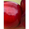 Image 2 : Viking Georgian Ruby Red Glass & 2 Ruby Red Glasses w/ Etched Flower 