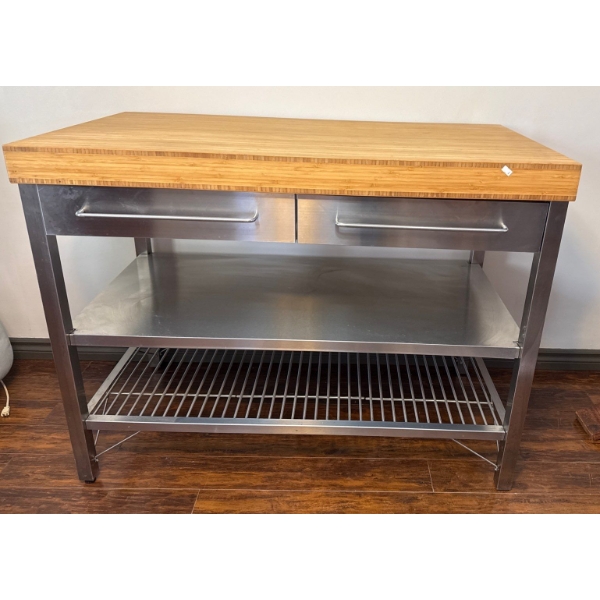  Ikea Bamboo Culinary Station 48 W, 26 D, 37 T Bamboo Butcher's Block 