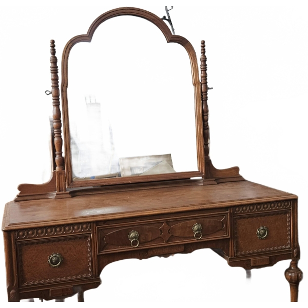 Wooden Vanity Dresser with Mirror, 50 Inches Wide