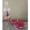 Image 1 : Antique Oil Lamp w/ Modern Hurricane Shade (Bought in 1896) & Ceramic Cal. Original USA Serving Dish