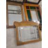 Image 4 : Vintage Window Panels 17 w 33 l.  Panel w Red/Green Glass 30 w 20 l.  Vintage Mirrors 23 w 17 1/2 l