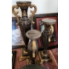 Image 10 : Lamp 17 h, Brown Candlesticks- Tallest: 20 h, Antique- Look Canisters- Tallest: Flour 10 h and More!