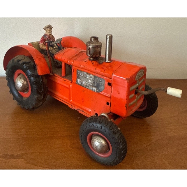 GAMA Wind Up Tractor Toy Manufactured In Germany - 9"Long 
