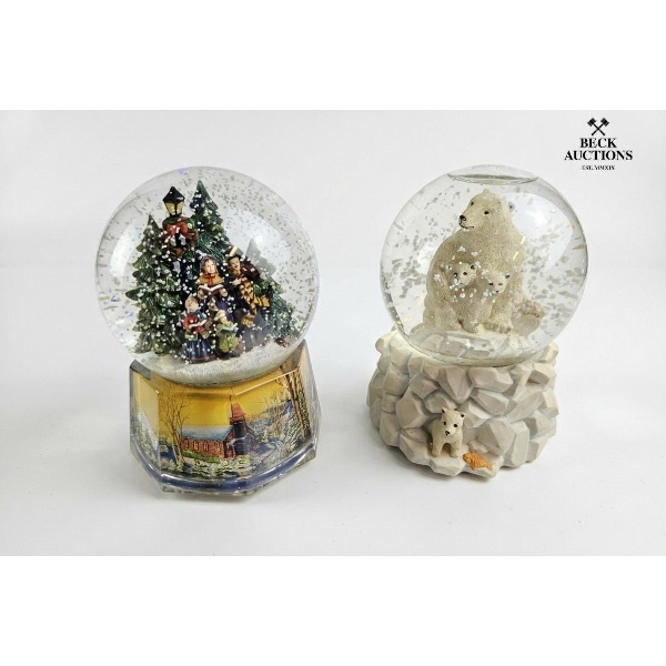 Christmas Carolers Globe Silent Night & Polar Bear Globe ( 6''INCHES H & 7''INCHES H )
