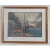 Image 1 :  M.W. MacDonald Hand Signed Custom Framed Impressionist Seascape Art Print  