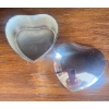 Image 2 : Vintage Blown Glass Paperweight,  Trinket Box & Silver Like Heart Box  5" tall paperweight