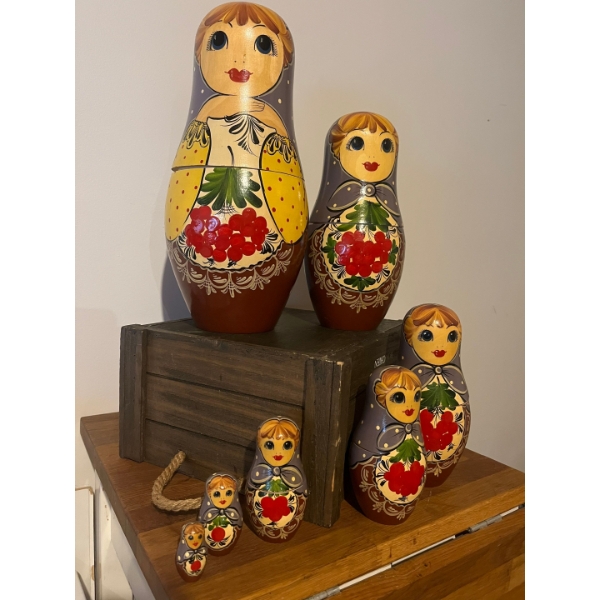 Nesting Doll 7 piece 15" In amazing condition from the early 70's