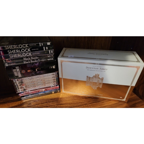 Blockbuster DVD's Including: Downton Abbey Gift Set, Sherlock Holmes BBC