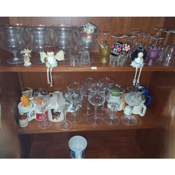 Wine Glasses, Soup Mugs, Candle Holders and Other Decor