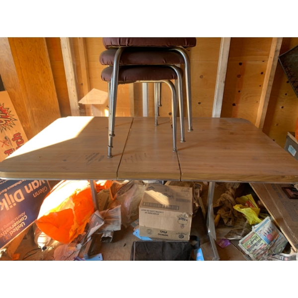 vintage table and chair set 60”L 36W 30”T