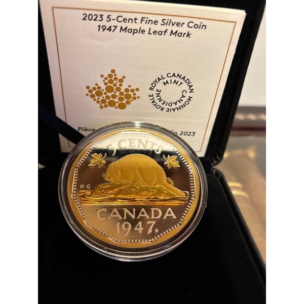 2023 5 Cent 1947 Maple Leaf Mark - Pure Silver Coin