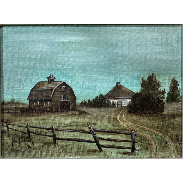 Hand Painted Canvas Landscape Art , Artist Signed Matichuk