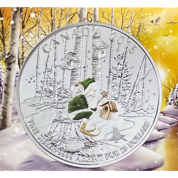  2016 Canada $25 Woodland Elf Fine Silver Coin 7.96 Grams 99.99% Silver