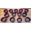 Image 6 : 13 Dark Red Glass Bowls with Rounded Design