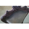 Image 4 : Velvet Upholstered Antique Wood Chairs (Pink 36 T, 24 L,  22 W and Green 44 T, 18 L, 18 W)