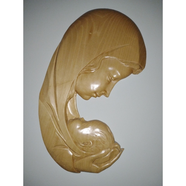 Hand Carved Virgen Mary 16T Wall Hanging