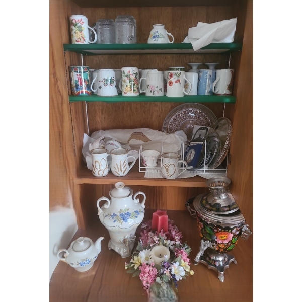 Assorted Drinkware Including: Floral Urn Dispenser 14 T, Crystal Plate 11" Diameter and More!