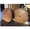 Image 1 : two massive sawmill saw blades circular 143 inches and 147 inches