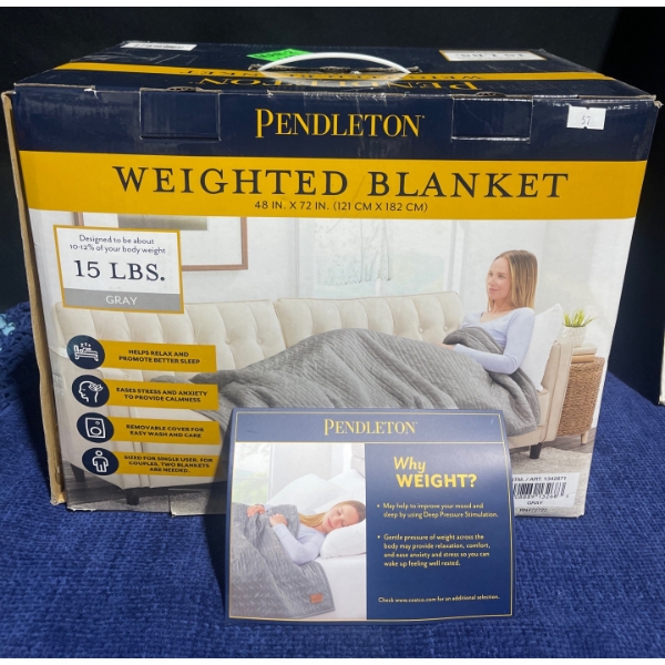 Pendleton Weighted Blanket  (15lbs) Grey in Color