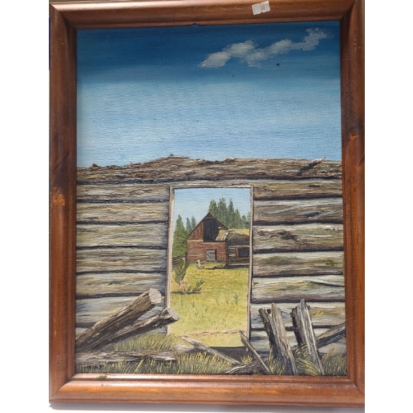 "Doorway to the Past", Artist: Lou, 16.5 x 20.5  Framed Painting