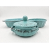 Image 1 : Three Blue Glazed Ceramic Bakeware