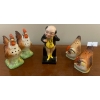 Image 1 : ROYAL DOULTAN Porcelain Figures - 'Pickwick' 4T w/ Hen & Rooster S+P Shakers 
