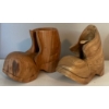 Image 1 : Hand Carved Folk Art - Wooden Boots 4T