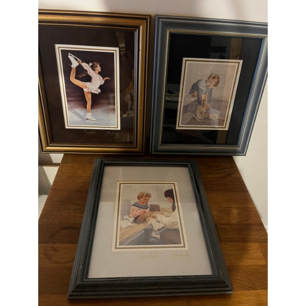 Original Figure skating Prints By John Newby 3 in Total All are in great condition Retail Value $800