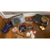 Image 1 : Panasonic Portible Handheld AM/FM Radio w/ Assorted Curling Related Buttons & Patches 