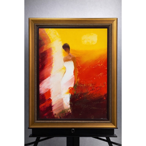  Emile Bellet. Titled flamboyance original Oil On Canvas with artist autograph on the back 